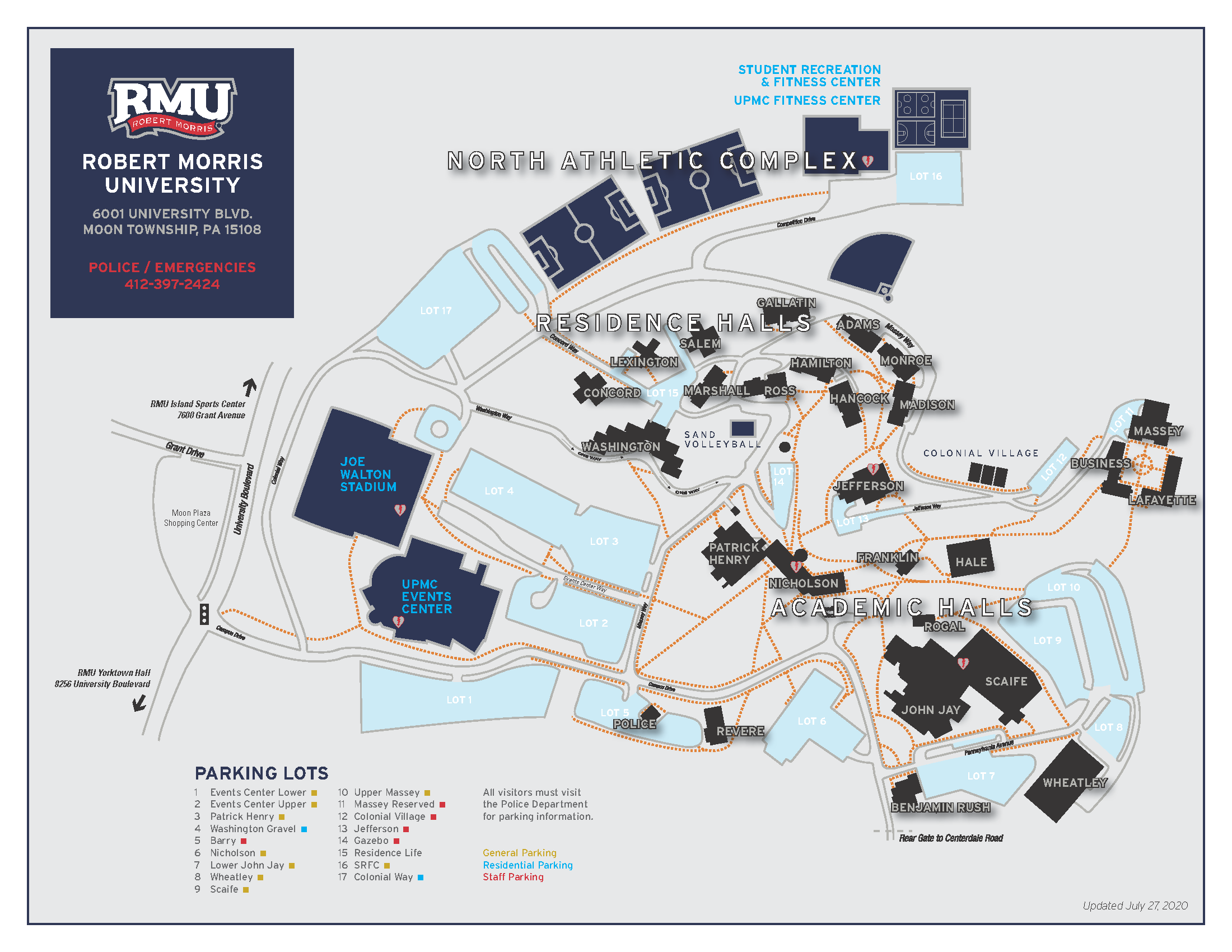 Robert Morris University Campus Map